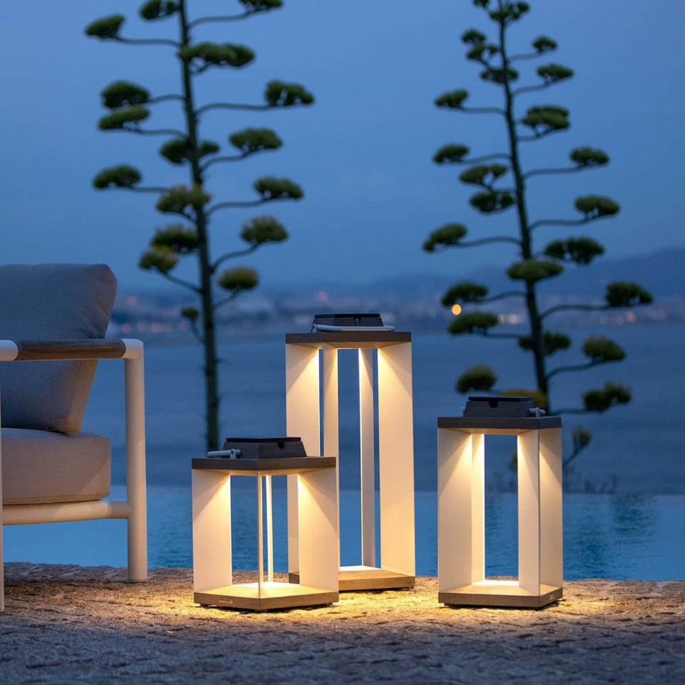 Les Jardins TECKALU Solar and rechargeable lantern 65,5 cm